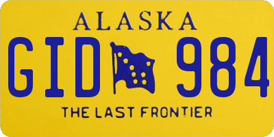 AK license plate GID984