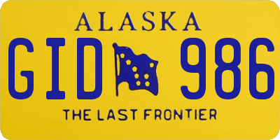 AK license plate GID986