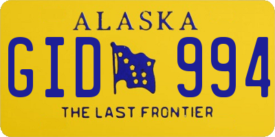 AK license plate GID994