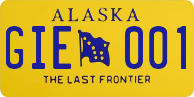 AK license plate GIE001