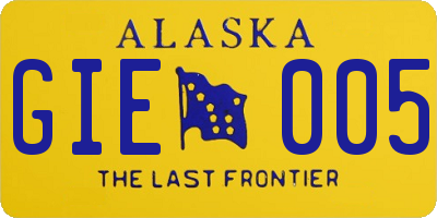 AK license plate GIE005