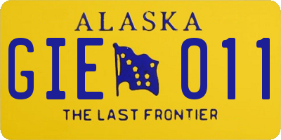 AK license plate GIE011