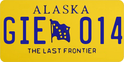 AK license plate GIE014