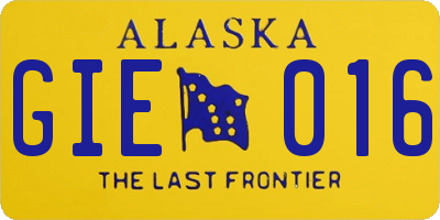 AK license plate GIE016