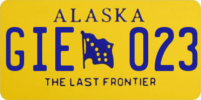 AK license plate GIE023