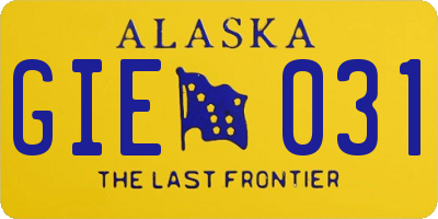 AK license plate GIE031