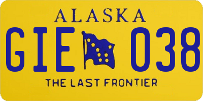 AK license plate GIE038