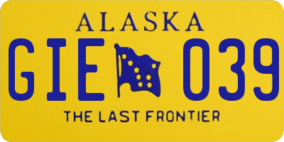 AK license plate GIE039