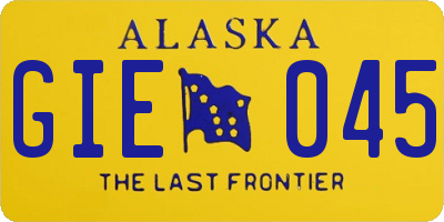 AK license plate GIE045