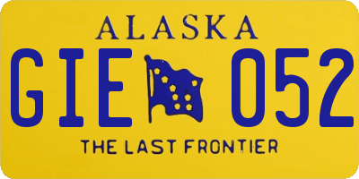 AK license plate GIE052