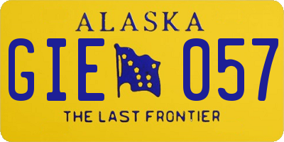 AK license plate GIE057
