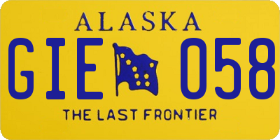 AK license plate GIE058