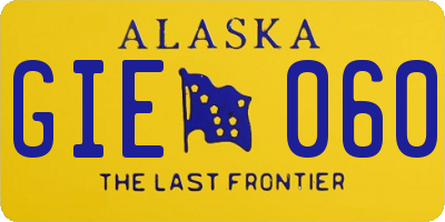 AK license plate GIE060