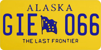 AK license plate GIE066