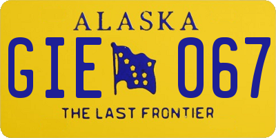 AK license plate GIE067