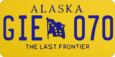 AK license plate GIE070