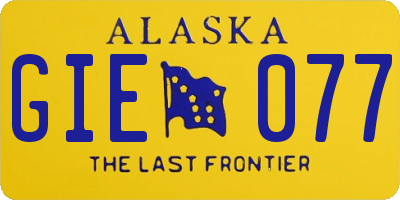 AK license plate GIE077