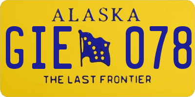 AK license plate GIE078