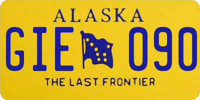AK license plate GIE090
