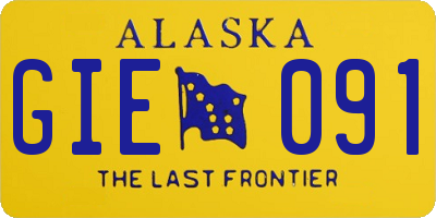 AK license plate GIE091