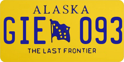 AK license plate GIE093