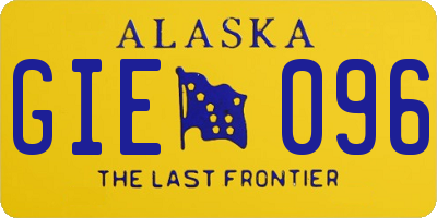 AK license plate GIE096