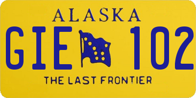AK license plate GIE102