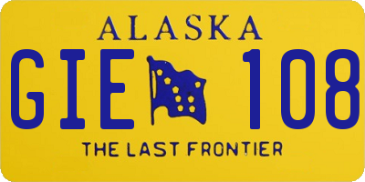 AK license plate GIE108