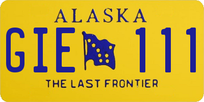 AK license plate GIE111