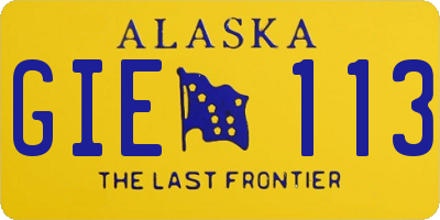 AK license plate GIE113