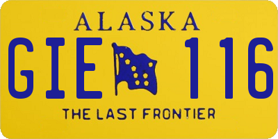AK license plate GIE116