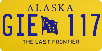 AK license plate GIE117