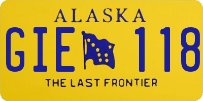 AK license plate GIE118