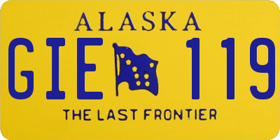 AK license plate GIE119