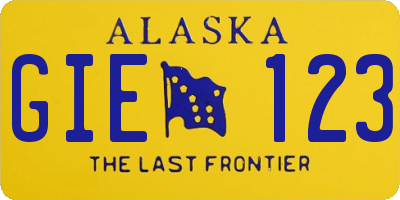 AK license plate GIE123