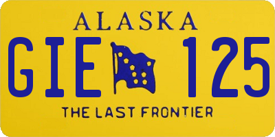 AK license plate GIE125