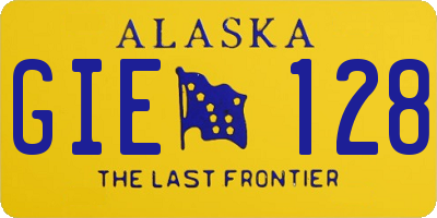 AK license plate GIE128