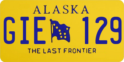 AK license plate GIE129