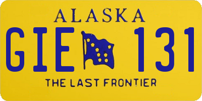 AK license plate GIE131