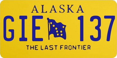 AK license plate GIE137