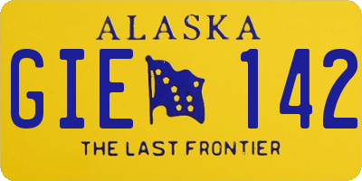AK license plate GIE142
