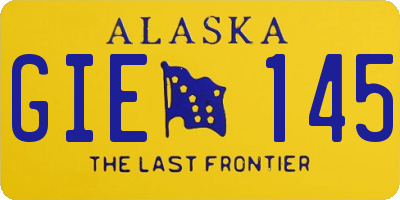 AK license plate GIE145