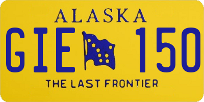 AK license plate GIE150