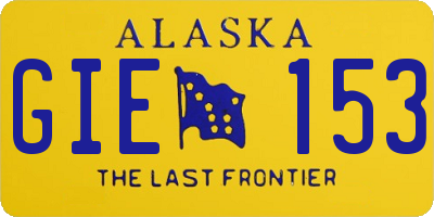 AK license plate GIE153