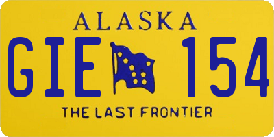 AK license plate GIE154