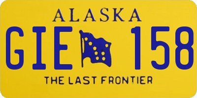 AK license plate GIE158