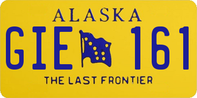 AK license plate GIE161