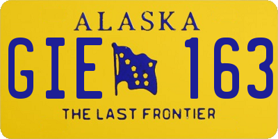 AK license plate GIE163