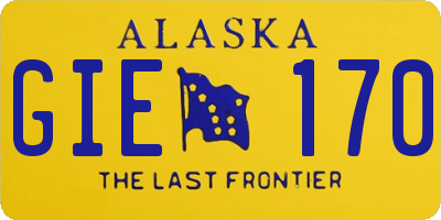 AK license plate GIE170