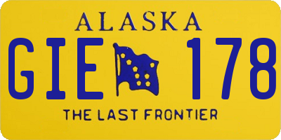 AK license plate GIE178